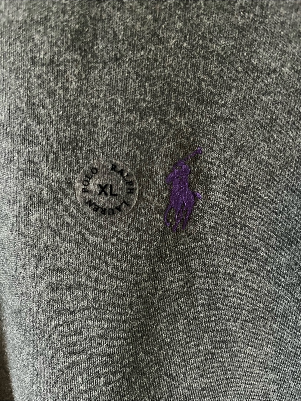 Ralph Lauren Men's Dark Gray Polo with Purple Pony NWT - Picture 3 of 5